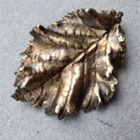 forgyldt sterling blad broche gammel tilia brugt smykke